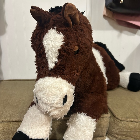Goffa International 31” Large Soft Brown White Black Horse Stuffed Animal PLUSH. - Picture 3 of 7